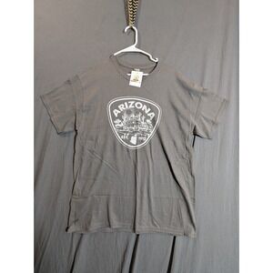 Gildan Men's T Shirt Size Large Color Gray White Letters